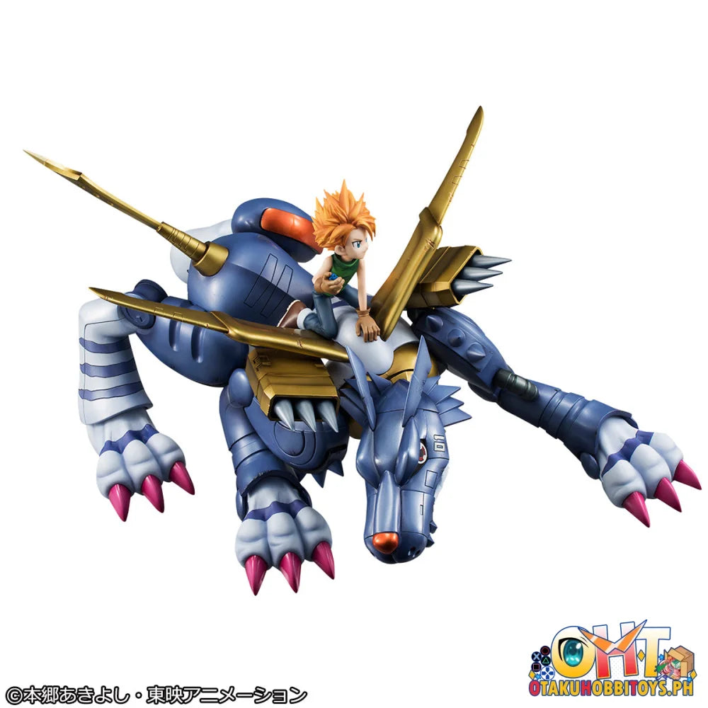 Megahouse Precious G.E.M. Series Digimon Adventure Metal Garurumon & Ishida Yamato (Repeat) Scale Figure