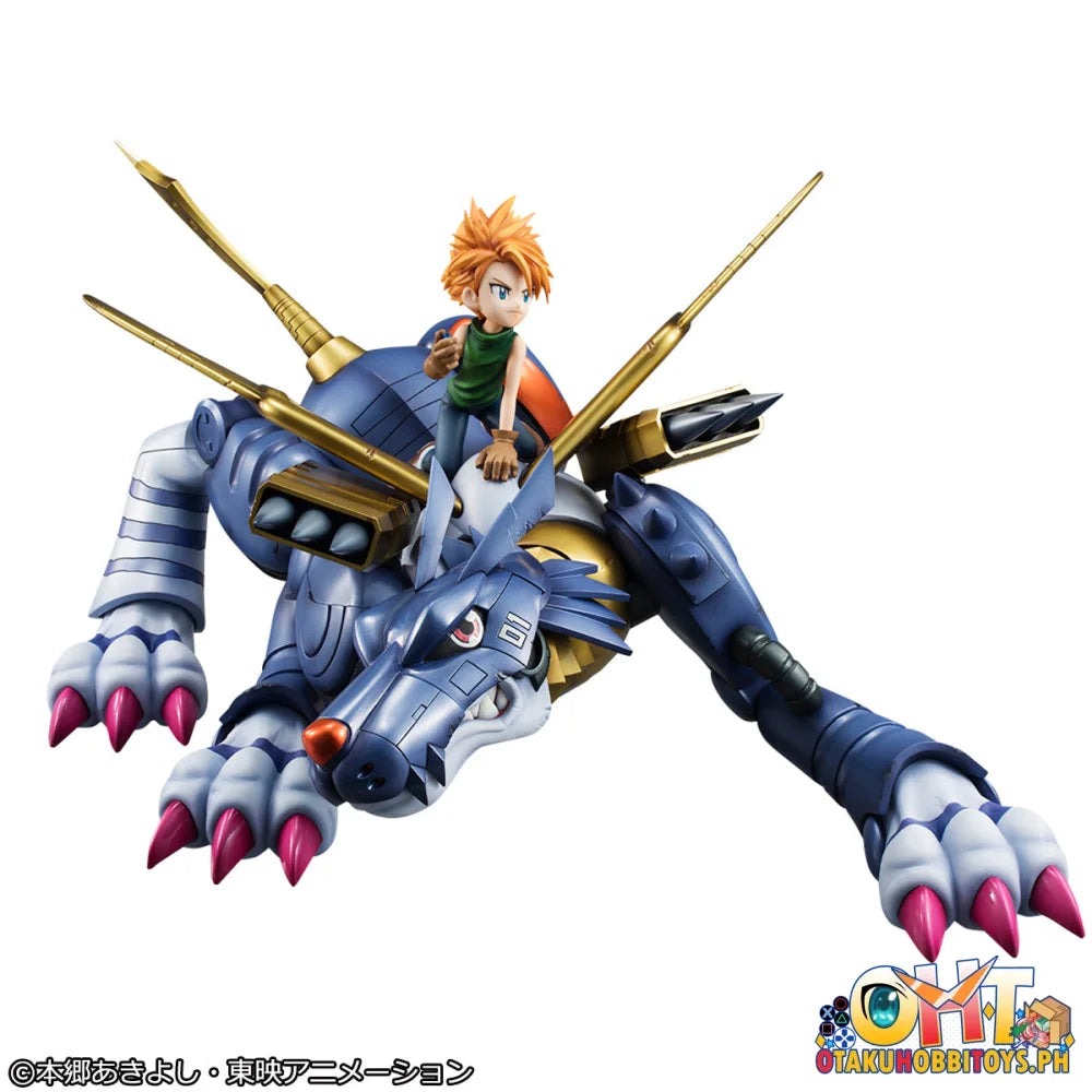 Megahouse Precious G.E.M. Series Digimon Adventure Metal Garurumon & Ishida Yamato (Repeat) Scale Figure