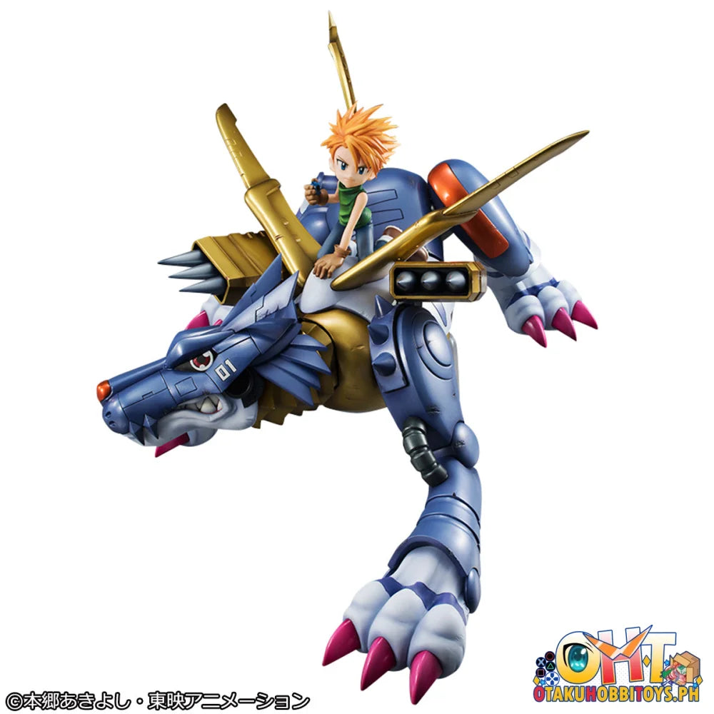 Megahouse Precious G.E.M. Series Digimon Adventure Metal Garurumon & Ishida Yamato (Repeat) Scale Figure