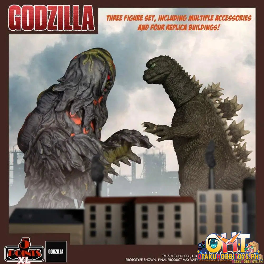 Mezco 5 Points Xl Godzilla Vs Hedorah (1971) Three Figure Boxed Set
