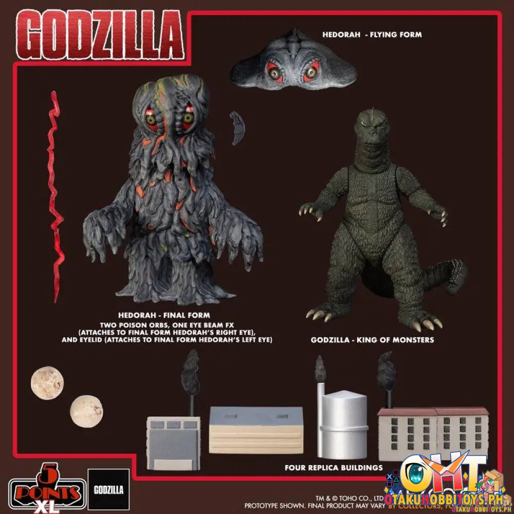 Mezco 5 Points Xl Godzilla Vs Hedorah (1971) Three Figure Boxed Set