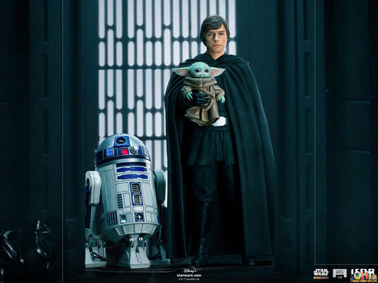 Iron Studios 1/4 Luke Skywalker, R2-D2 and Grogu Legacy Replica - The Mandalorian