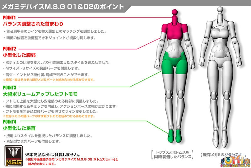 Kotobukiya Megami Device M.S.G 01 Tops Set Skin Color A