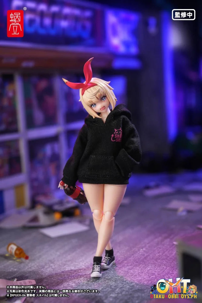 SNAIL SHELL 1/12 Devil’s Whisper Series Printed Hoodie Set Black - Articulated Figure
