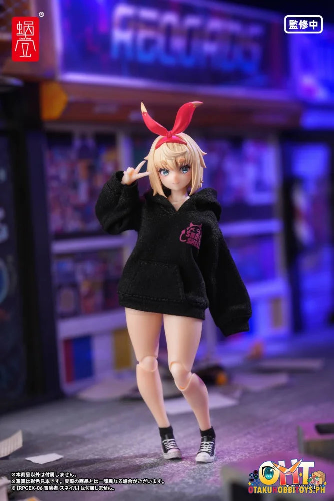 SNAIL SHELL 1/12 Devil’s Whisper Series Printed Hoodie Set Black - Articulated Figure