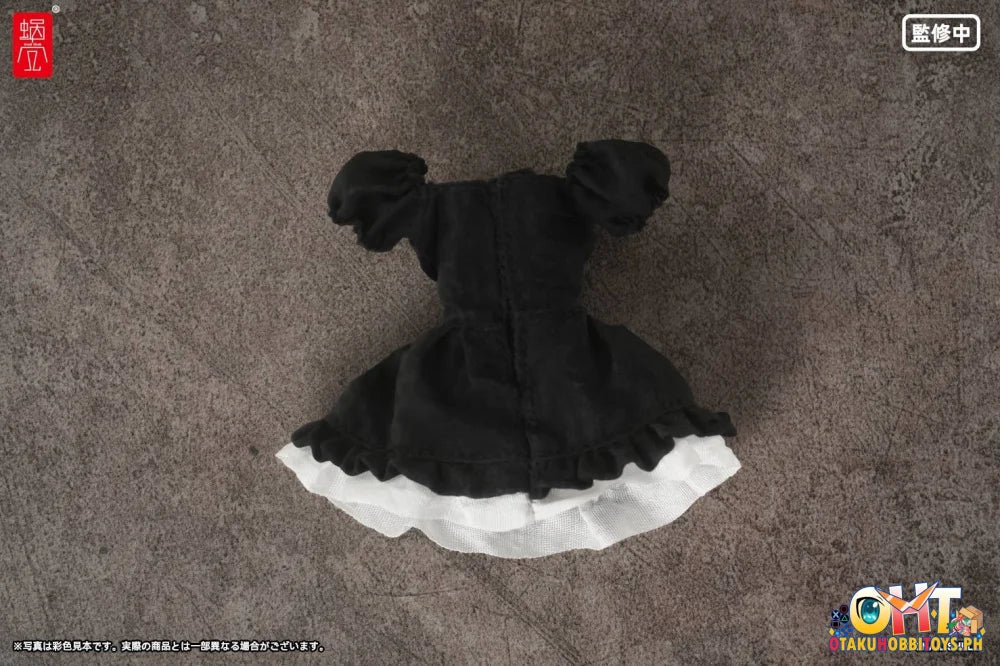 Snail Shell 1/12 Puff Sleeves One-Piece Dress (Black) Articulated Figure
