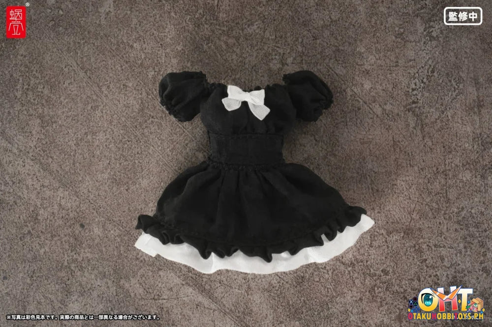 Snail Shell 1/12 Puff Sleeves One-Piece Dress (Black) Articulated Figure