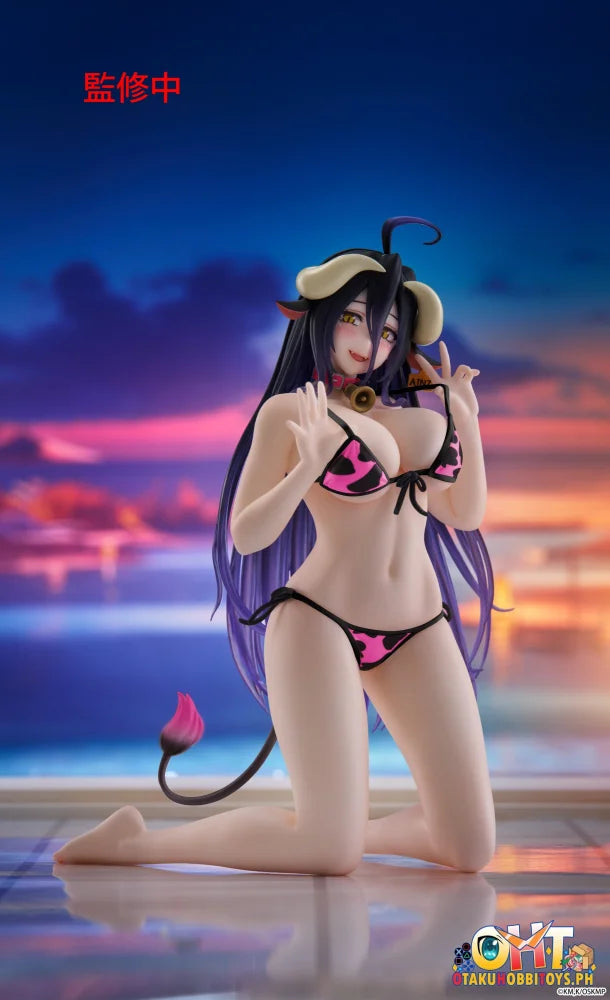 TAITO Overlord Desktop Cute Figure - Albedo (Cow-Print Swimsuit Ver.) Renewal Prize Figure