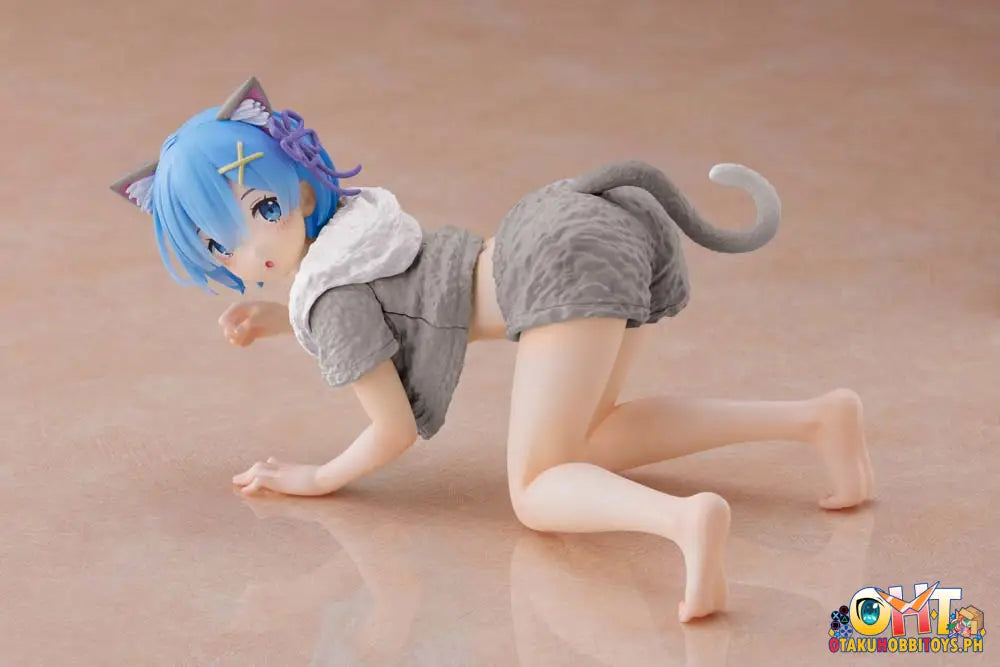 Taito Re:zero - Starting Life In Another World Desktop Cute Figure Rem (Cat Roomwear Ver.) Renewal