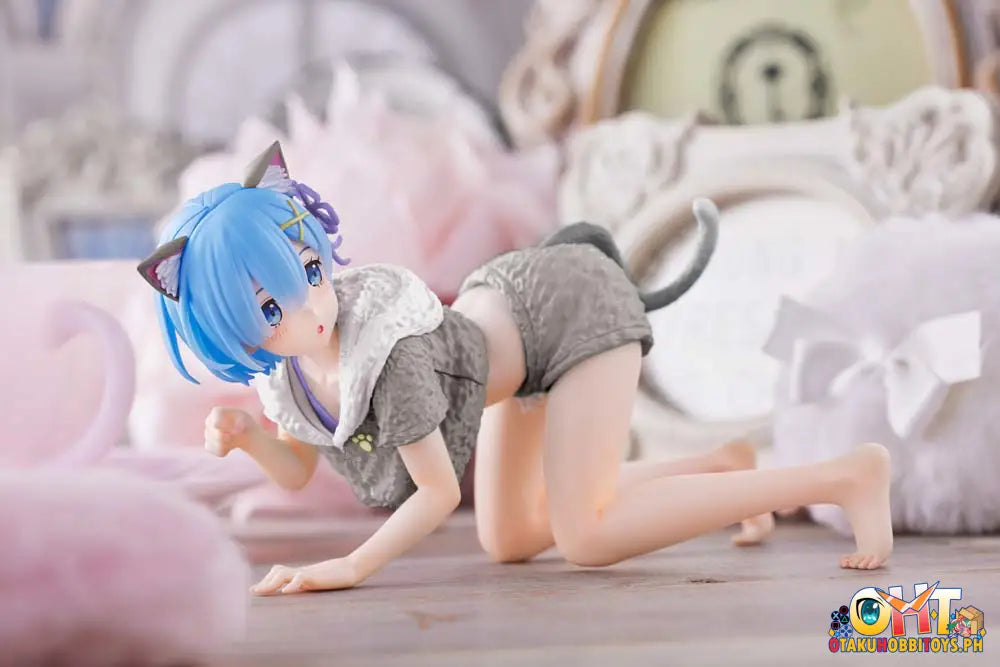 Taito Re:zero - Starting Life In Another World Desktop Cute Figure Rem (Cat Roomwear Ver.) Renewal