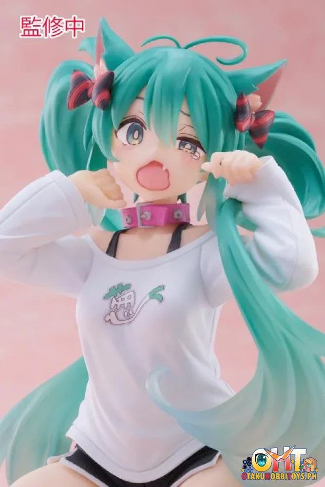 Taito Vocaloid Desktop Cute Figure Hatsune Miku Nekomimi T-Shirt Ver. Prize