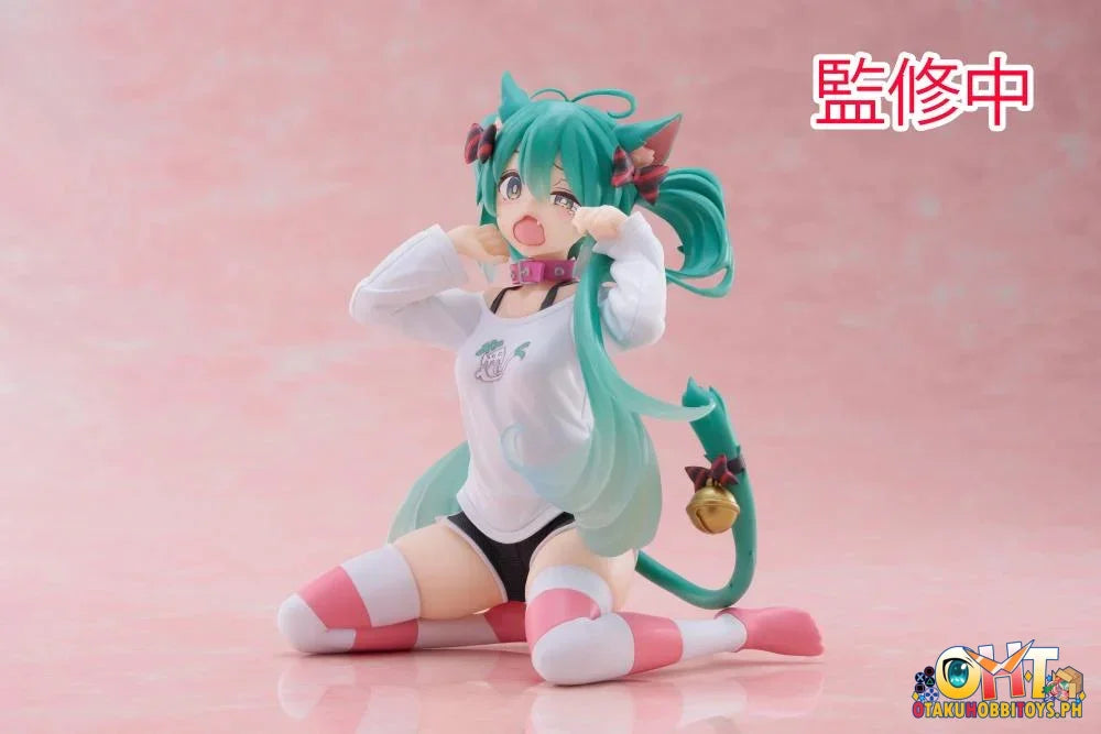 Taito Vocaloid Desktop Cute Figure Hatsune Miku Nekomimi T-Shirt Ver. Prize