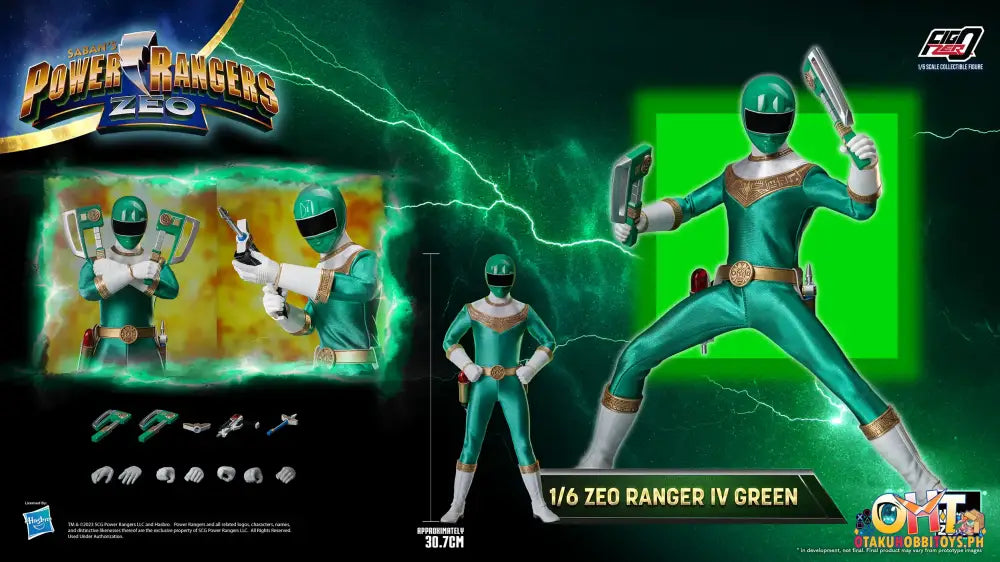 Threezero Power Rangers Zeo Figzero 1/6 Ranger Iv Green 3Z05860W0